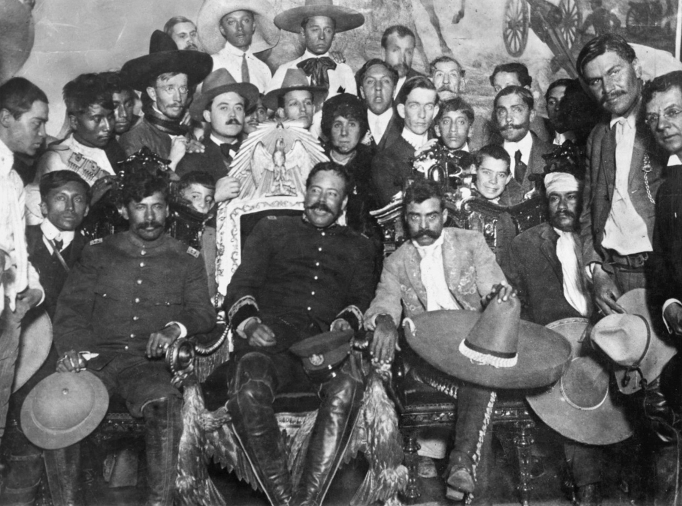 Pancho Villa In The Presidential Palace at Mexico City. 